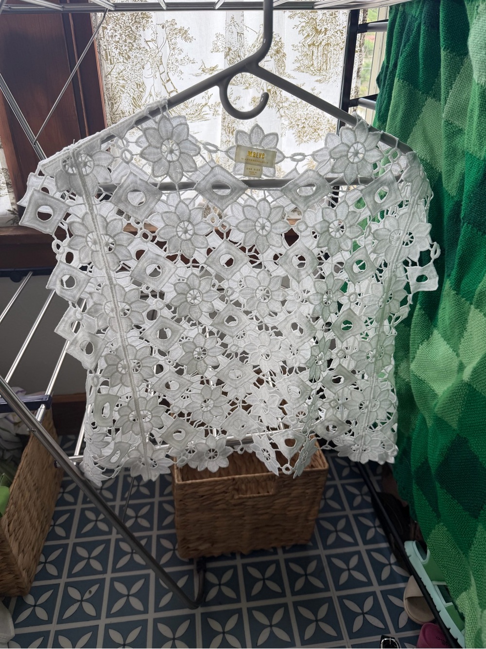 Maeve White Floral Crochet Lace Camisole Top